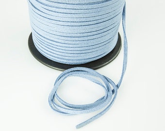 Baby Blue Suede Cord, Faux Leather, 3mm, Pkg of 20 ft., S0DP.SU04.L20F