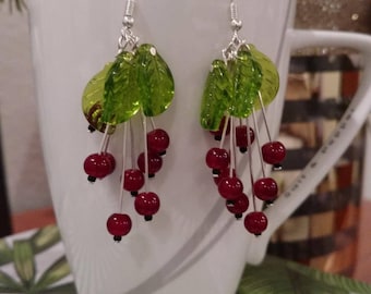 Beautiful original design dangling earrings "Berries"