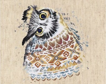 Cross Stitch Kit Owl DIY Cross Stitch Set Modern Cross Stitch Punto de cruz Point de croix Embroidery Luca-S Wall Decor Idea gift