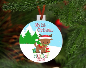 Personalized 1st Christmas Ornament - Babies 1st Christmas Ornament Personalized with Name & Year