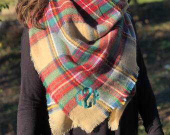 Monogrammed Blanket Scarf