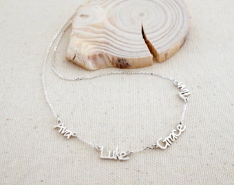 4 Name Necklace • Multiple Name Necklace • Custom Children Name • Personalized Family Necklace by CaitlynMinimalist • New Mom Gift • NH07F47