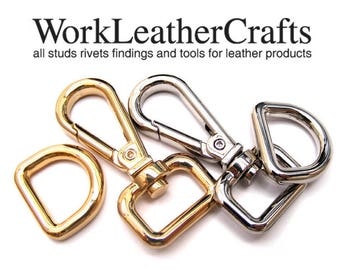 2sets 16mm 5/8" ZINC push gate hook swivel hook clasp and D rings