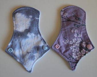 set of two 6" thong liners - rain clouds & cherry blossom