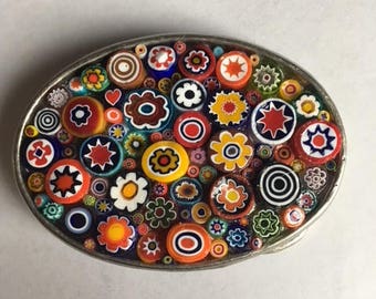 Millefiori Small Oval Buckle