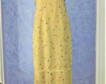 PUTUMAYO Floral Print Rayon Sleeveless Maxi DRESS ~ Vintage 1980s 80s Made In India, Boho, Bohemian, Beach, Shift Dress ~ Womens size M L