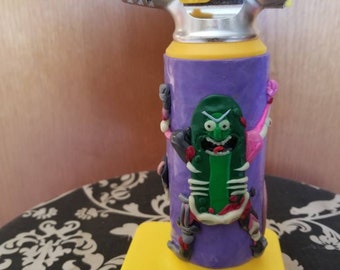 Hand sculpted pickle rick torch