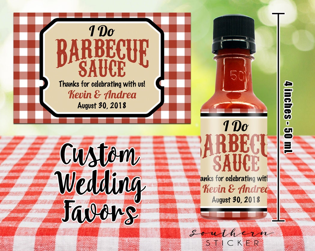 I Do BBQ Custom Barbecue Sauce Favors Personalized BBQ Labels