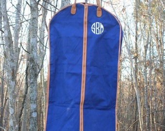Monogrammed Mens Custom Garment Bag Navy