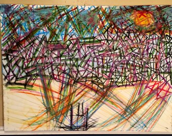 On Vacation Abstract Painting 36x48in. 2017