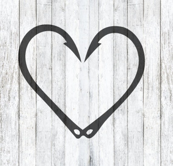 Download Fish Hook Heart SVG