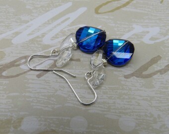 Bermuda blue Swarovski crystal earrings