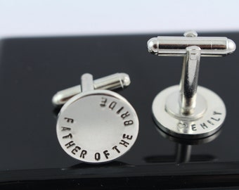 Secret Message Father of the Bride Cufflinks - Wedding Gift For Dad - Mens Cuff Links - Sterling Silver Cufflinks - Personalized Gift