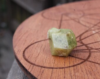 Green Garnet Crystal with Baby Sidecar / 6.5g Rough Raw Collector Mineral Specimen from Mali