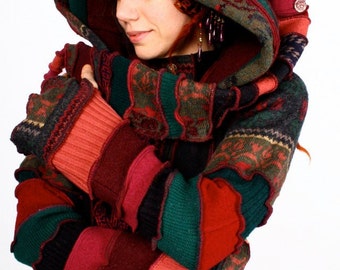 Recycled Pixie Sweater COAT TUTORIAL - Katwise Original Design