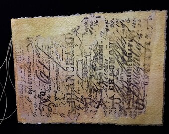 Decoupaged Covered, Hand-Bound, Blank Watercolor Paper Journal 4"x 6"