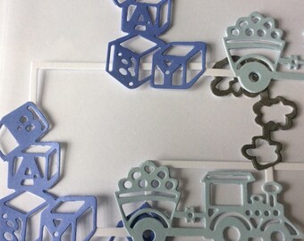Steam train die cut photo frames pack of 4