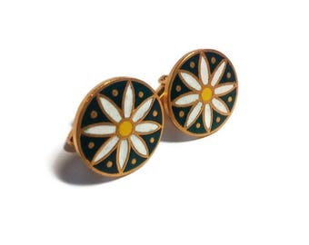 for men gifts for him gift ideas for men cuff links green floral cuff links from USSR vintage cuff links wedding cuff links groom gift 21jhk