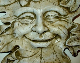 Acorn Leafman Face Mythical Wall Decor Greenman Sculpture NEW