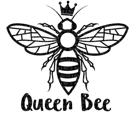 Download Queen Bee PNG dxf jpg jpeg Silhouette Files Cricut