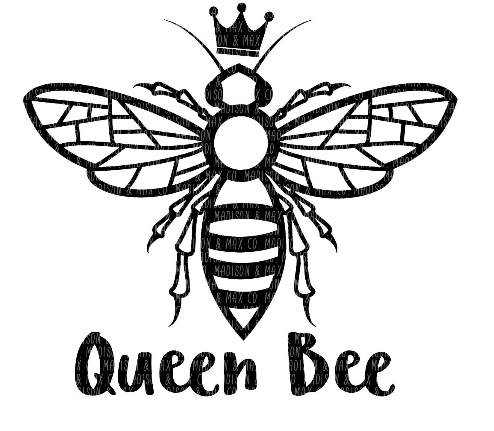 Download Queen Bee PNG dxf jpg jpeg Silhouette Files Cricut