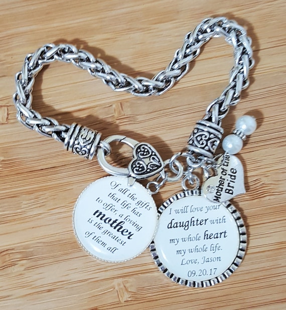 Mother of the Bride Gift Mother of the Bride Bracelet Wedding Gifts for Mother in Law Mother in Law Bracelet Mother in Law Gift Keychain