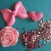 kawaii decoden cabochon decoden deco diy big pink bow charm kit C 30---USA seller