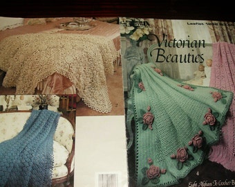 Afghan Crochet Patterns Victorian Beauties Leisure Arts 1292 Terry Kimbrough Crochet Pattern Leaflet