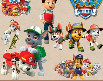 PAW PATROL clipart png images, digital clipart, digital print, png file, transparent backgrounds, cartoon clipart, printable images