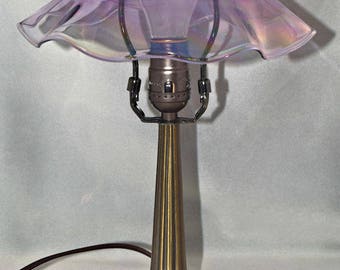 Hand blown Glass Bella Shade with Metal Base Accent Lamp Gift Award Retirement Gift Wedding Gift Desk Lamp