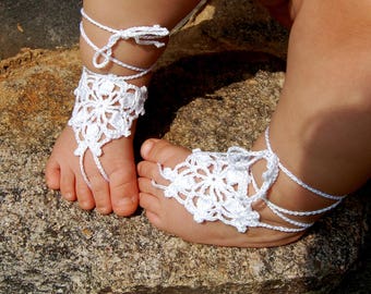 Crochet Baby Barefoot Sandals, Anklet, Crochet Foot Jewelry, Childrens Foot Accessories, Beach Shoes