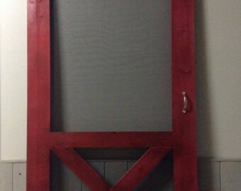 New- The Apex Quality Built Solid Wood Screen Doors Custom Made To Your Measurements - Rustic Modern Farmhouse - Barn Door Style Screen Door