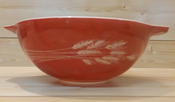 Harvest Wheat Pyrex Mixing Bowl - Burnt Orange Wheat Nesting Bowl ... Harvest Wheat Pyrex Mixing Bowl - Burnt Orange Wheat Nesting Bowl ...