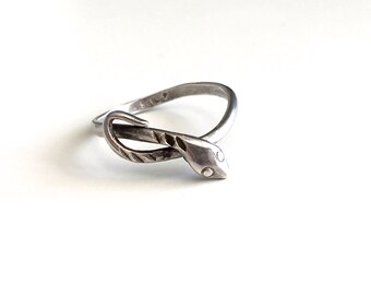 Vintage Sterling Silver Serpent Snake Ring