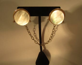 Vintage Sweater Clip sweater guard mother of pearl