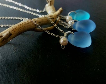 Mermaid Sea Glass Necklace Sea Glass Jewelry Mermaid Jewelry Boho Beach Glass Necklace Seaglass Jewelry Beach Wedding Sea Glass Necklace
