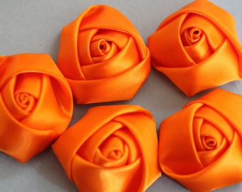 Rosebud flower orange fabric scrapbooking