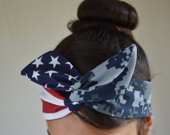 US Navy girlfriend, Navy Headband - Navy Girlfriend - Navy Headband - Hair Bows - Flag Headband - Dollybow Headband - A2