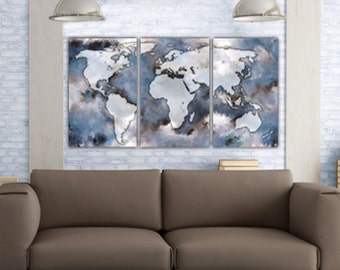 large world map art on canvas gallery wrap canvas world map canvas 3