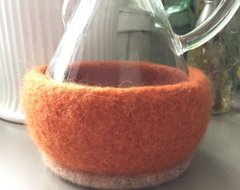 Cheerful Orange and Oatmeal 6-Cup Cozy for Chemex Coffee Brewer
