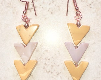 Mookaite Rose Gold Vermeil Earrings, Australian Jasper, Stylish, Mookaite Earrings, Wiccan, Pagan, Jasper Earrings