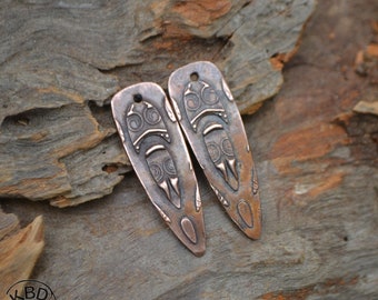 Copper Embossed Shard, Copper Point shaped pair