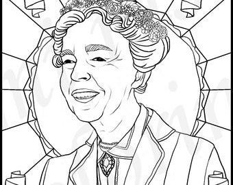 Angela Davis Portraits Coloring Pages for Adults Colouring