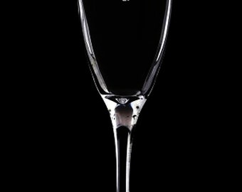 Tinkerbell Hand Etched Flute Glass Champagne Glass.39