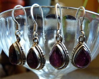 Garnet teardrop earrings