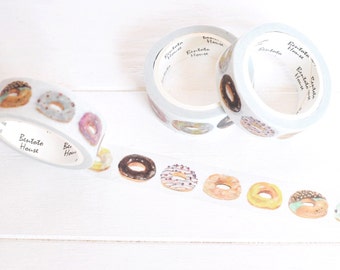 Donut Washi Tape. 15mm x 7m. Doughnut Washi Tape. DIY Donut Invitation. Fun Washi Tape. Food Washi Tape. Colorful Donuts. Donut Planner