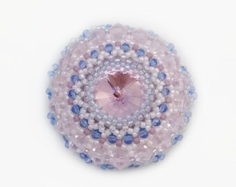 Pink and blue brooch made to order