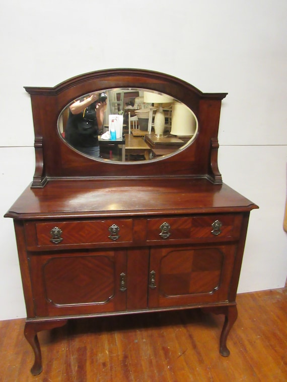 Washstand cabinet with mirror or small sideboard
