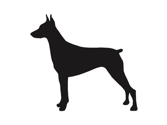 Doberman Pinscher v2 Dog Breed Silhouette Custom Die Cut Vinyl