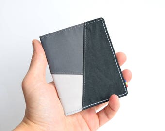 Minimalist gray wallet, Bifold wallet, Vegan wallet, Mens wallet, Womens wallet, Mens bifold wallet, Slim wallet, Slim vegan wallet